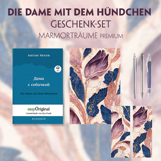 Die Dame mit dem Hündchen Geschenkset (Buch mit Audio-Online) + Marmorträume Schreibset Premium