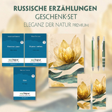 Russische Erz&auml;hlungen Geschenkset - 3 B&uuml;cher (mit Audio-Online) + Eleganz der Natur Schreibset Premium - Nikolai Wassiljewitsch Gogol, Alexander Puschkin, Iwan Turgenew