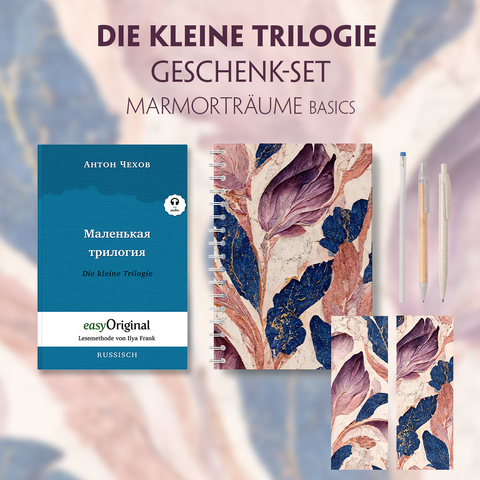 Die kleine Trilogie Geschenkset (Buch mit Audio-Online) + Marmortr&auml;ume Schreibset Basics - Anton Pawlowitsch Tschechow