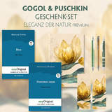 Gogol & Puschkin Geschenkset - 2 B&uuml;cher (mit Audio-Online) + Eleganz der Natur Schreibset Premium - Nikolai Wassiljewitsch Gogol, Alexander Puschkin