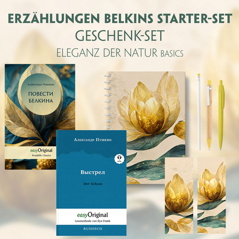 Erz&auml;hlungen Belkins Starter-Paket Geschenkset - 2 B&uuml;cher (mit Audio-Online) + Eleganz der Natur Schreibset Basics