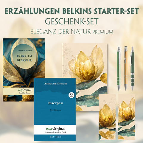 Erz&auml;hlungen Belkins Starter-Paket Geschenkset - 2 B&uuml;cher (mit Audio-Online) + Eleganz der Natur Schreibset Premium