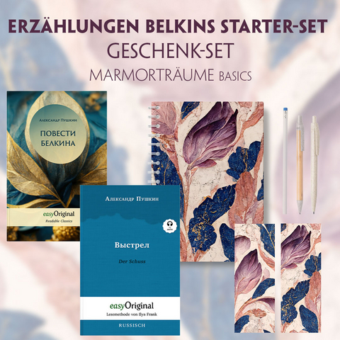 Erz&auml;hlungen Belkins Starter-Paket Geschenkset - 2 B&uuml;cher (mit Audio-Online) + Marmortr&auml;ume Schreibset Basics