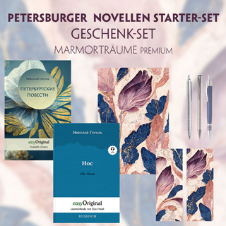 Petersburger Novellen Starter-Paket Geschenkset - 2 Bücher (mit Audio-Online) + Marmorträume Schreibset Premium