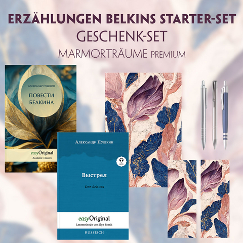 Erz&auml;hlungen Belkins Starter-Paket Geschenkset - 2 B&uuml;cher (mit Audio-Online) + Marmortr&auml;ume Schreibset Premium