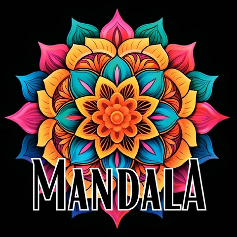 Black Midnight- Mandala / Schwarzes Mandala Malbuch - Lucy&acute;s Schwarze Malb&uuml;cher