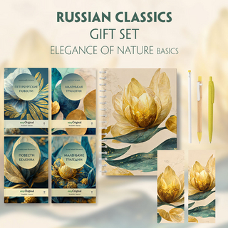 EasyOriginal Readable Classics / Russian Classics - 4 books (with audio-online) Readable Classics Geschenkset + Eleganz der Natur Schreibset Basics