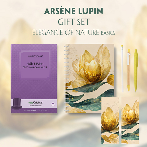 Ars&egrave;ne Lupin, gentleman-cambrioleur (with audio-online) Readable Classics Geschenkset + Eleganz der Natur Schreibset Basics - Maurice Leblanc