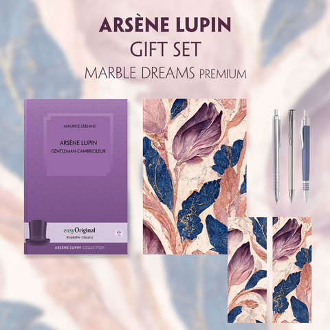 Ars&egrave;ne Lupin, gentleman-cambrioleur (with audio-online) Readable Classics Geschenkset + Marmortr&auml;ume Schreibset Premium - Maurice Leblanc