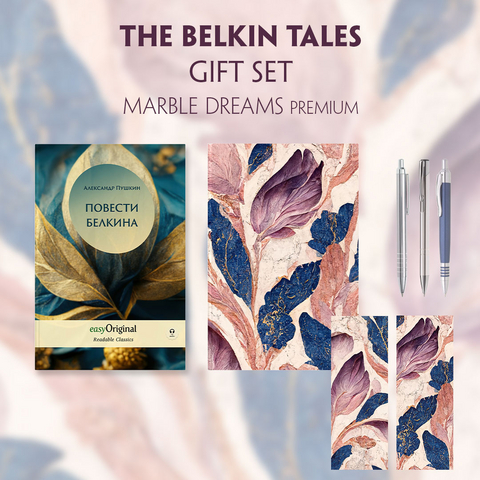 EasyOriginal Readable Classics / Erz&auml;hlungen Belkins (with audio-online) Readable Classics Geschenkset + Marmortr&auml;ume Schreibset Premium - Alexander Puschkin
