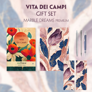 Vita dei campi (with audio-online) Readable Classics Geschenkset + Marmorträume Schreibset Premium