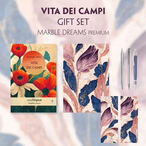 Vita dei campi (with audio-online) Readable Classics Geschenkset + Marmortr&auml;ume Schreibset Premium - Giovanni Verga