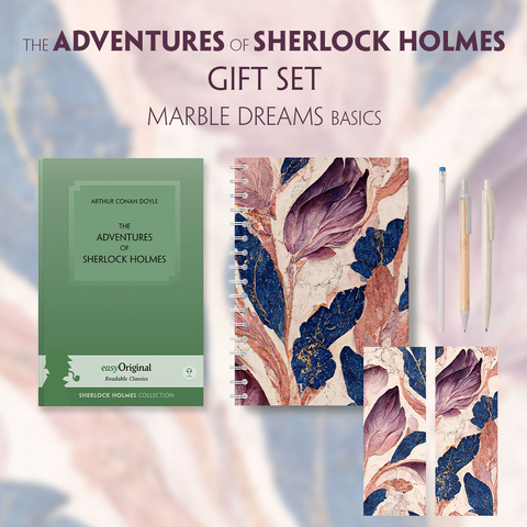 The Adventures of Sherlock Holmes (with audio-online) Readable Classics Geschenkset + Marmortr&auml;ume Schreibset Basics - Arthur Conan Doyle