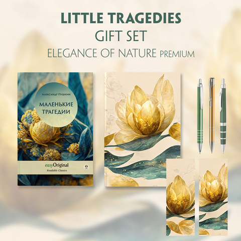 EasyOriginal Readable Classics / Die Kleine Trag&ouml;dien (with audio-online) Readable Classics Geschenkset + Eleganz der Natur Schreibset Premium - Alexander Puschkin