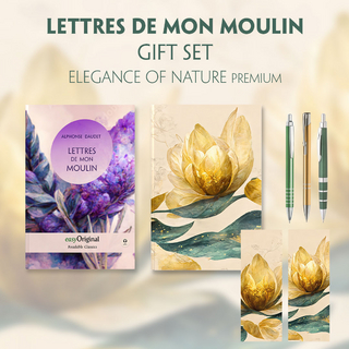 Lettres de mon Moulin (with audio-online) Readable Classics Geschenkset + Marmorträume Schreibset Basics