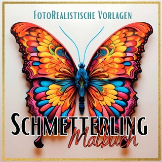 Black Midnight- Animals / Malbuch Schmetterling „Fotorealistisch“.