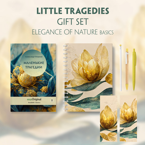 EasyOriginal Readable Classics / Die Kleine Trag&ouml;dien (with audio-online) Readable Classics Geschenkset + Eleganz der Natur Schreibset Basics - Alexander Puschkin