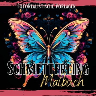 Black Midnight- Animals / Schmetterling Malbuch „Fotorealistisch“.