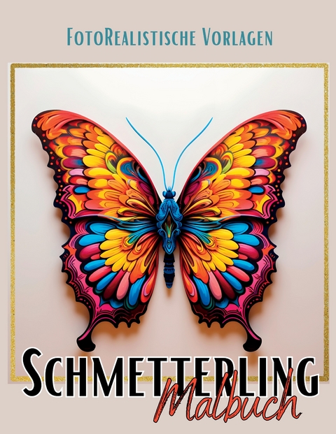 Malbuch Schmetterling &bdquo;Fotorealistisch&ldquo;. - Lucy&acute;s Schwarze Malb&uuml;cher