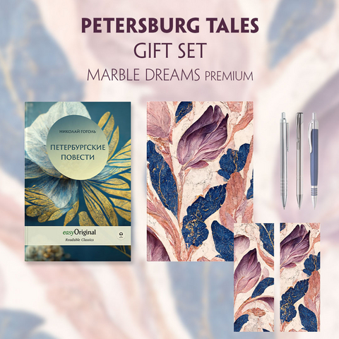 EasyOriginal Readable Classics / Petersburger Novellen (with audio-online) Readable Classics Geschenkset + Marmortr&auml;ume Schreibset Premium - Nikolai Gogol