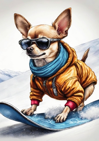 Notizbücher Hund / Weihnachten Geschenkbuch Hund Chihuahua Snowboarden Inspiration mit 55 Zitaten Lustiges Geschenk Frauen Männer Teenager Kinder Geschenkidee zum Wichteln Weihnachtsgeschenkidee Wichtelgeschenk