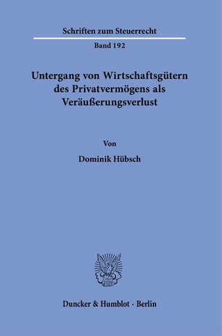 Untergang von Wirtschaftsgütern des Privatvermögens als Veräußerungsverlust.