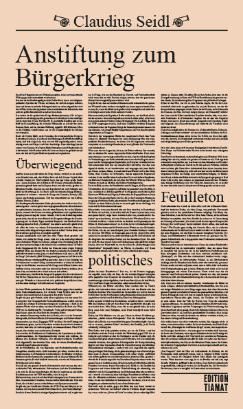 Anstiftung zum B&uuml;rgerkrieg - Claudius Seidl