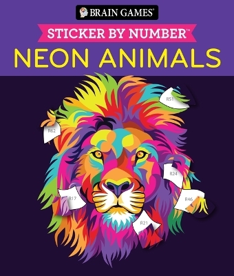 Brain Games - Sticker by Number: Neon Animals (28 Images to Sticker) -  Publications International Ltd,  Brain Games,  New Seasons