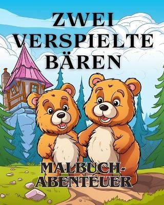 Malbuch-Abenteuer mit zwei verspielten Bären