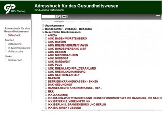 Adressbuch für das Gesundheitswesen