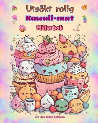 Utsökt rolig Kawaii-mat Målarbok Söta kawaii-designer för matälskare