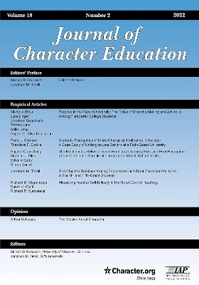 Journal of Character Education Vol 18 Issue 2