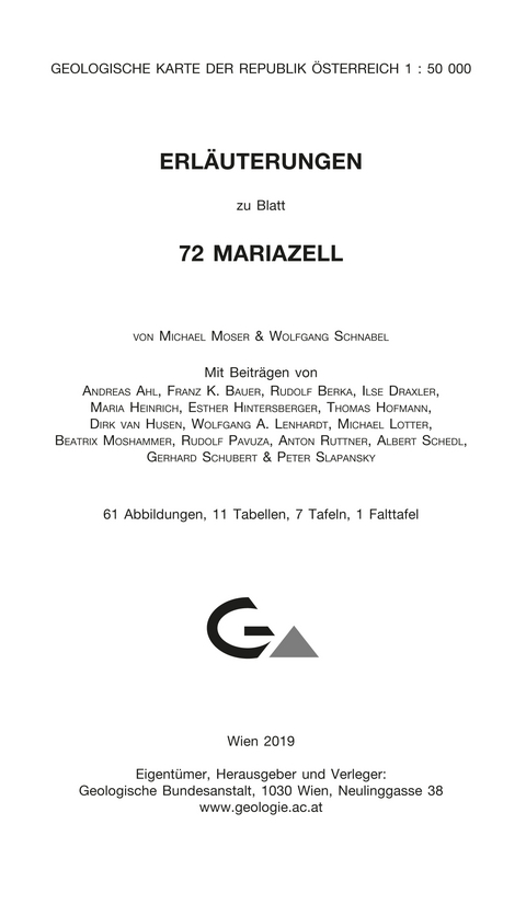 Erl&auml;uterungen zu Blatt 72 Mariazell - Michael Moser, Wolfgang Schnabel