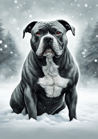 Notizbücher Hund / Hund Notizbuch American Bully Winterzeit Notizheft Journal Geschenkbuch für Männer Hundefan Rassehunde