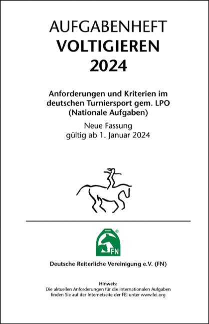 Aufgabenheft &ndash; Voltigieren 2024 -  Deutsche Reiterliche Vereinigung e.V. (FN)