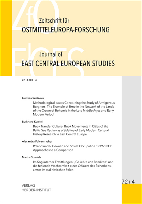 Zeitschrift f&uuml;r Ostmitteleuropa-Forschung (ZfO) 72/4 / Journal of East Central European Studies (JECES) 72/4 - 