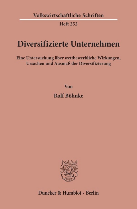 Diversifizierte Unternehmen. - Rolf B&ouml;hnke