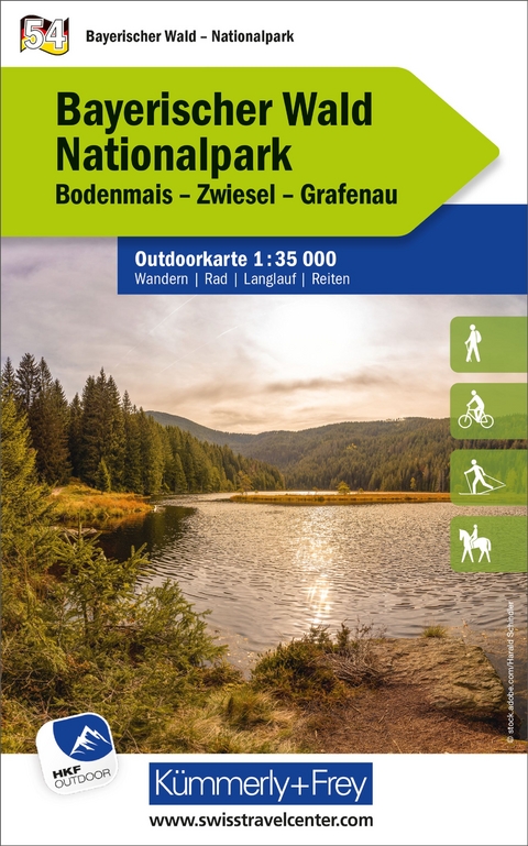 K&uuml;mmerly+Frey Outdoorkarte Deutschland 54 Nationalpark Bayerischer Wald 1:35.000