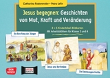 Jesus begegnen: Geschichten von Mut, Kraft und Ver&auml;nderung. 3 x 5 Kinderbibel-Bildkarten. Mit Arbeitsbl&auml;ttern f&uuml;r Klasse 3 und 4. Kamishibai Bildkartenset - Catharina Fastenmeier