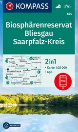 KOMPASS Wanderkarte 824 Biosphärenreservat Bliesgau & Saarpfalz-Kreis 1:25.000