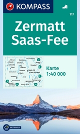 KOMPASS Wanderkarte 117 Zermatt, Saas-Fee 1:40.000 - 