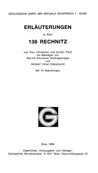 Erläuterungen zu Blatt 138 Rechnitz