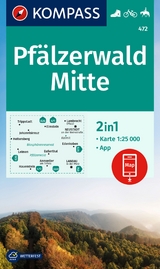 KOMPASS Wanderkarte 472 Pfälzerwald Mitte 1:25.000 - 