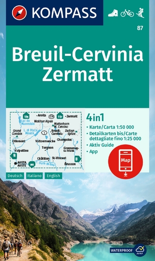 KOMPASS Wanderkarte 87 Breuil-Cervinia, Zermatt 1:50.000
