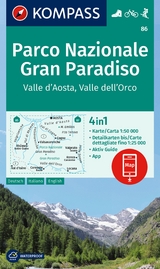 KOMPASS Wanderkarte 86 Parco Nazionale Gran Paradiso, Valle d'Aosta, Valle dell'Orco 1:50.000 - 