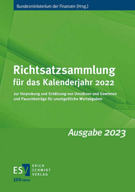Richtsatzsammlung f&uuml;r das Kalenderjahr 2022