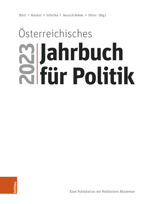 &Ouml;sterreichisches Jahrbuch f&uuml;r Politik 2023 - 