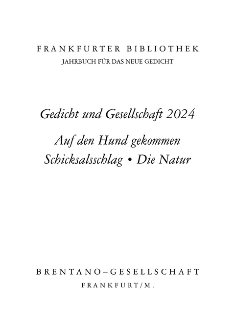 Frankfurter Bibliothek 2024 - 