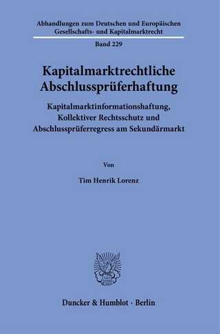 Kapitalmarktrechtliche Abschlussprüferhaftung.