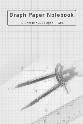 Graph Paper Notebook for Engineering, Drafting, Math, 4x4, 220 pages